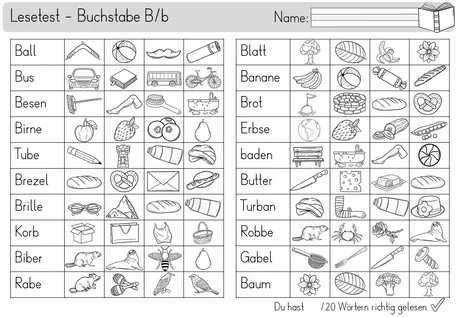 Bild in der Beschreibung des Unterrichtsmaterials Lesetest - Alle Buchstaben - Erste Wörter lesen - Lesetraining mit Blanko-Vorlage von Odd Bird & Company #2