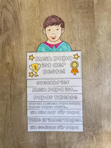 Bild in der Beschreibung des Unterrichtsmaterials Vatertag Flipbook - Basteln und Schreiben - mit Opa - Version von Odd Bird & Company #1