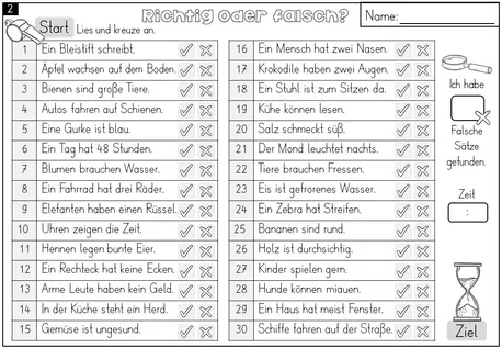 Bild in der Beschreibung des Unterrichtsmaterials Lesetraining auf Satzebene - Hypothesen / Aussagen prüfen - Richtig oder falsch? mit Blanko-Vorlage von Odd Bird & Company #1