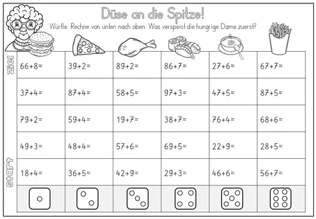 Bild in der Beschreibung des Unterrichtsmaterials Spiele - Zahlenraum 100 - Addition & Subtraktion mit Zehnerüberschreitung - ohne Vorbereitungsaufwand von Odd Bird & Company #1