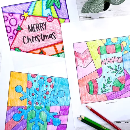Bild in der Beschreibung des Unterrichtsmaterials Navidad: 10 dibujos para colorear estilo pop art von Brighter Day Classroom #2