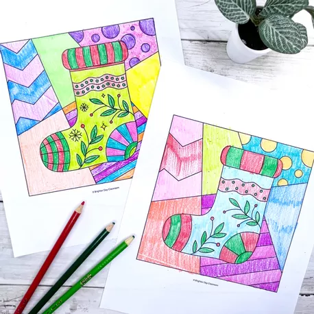 Bild in der Beschreibung des Unterrichtsmaterials Navidad: 10 dibujos para colorear estilo pop art von Brighter Day Classroom #1