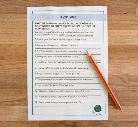 Bild in der Beschreibung des Unterrichtsmaterials American immigrants: reading comprehension and grammar (Englisch) von Brighter Day Classroom #2