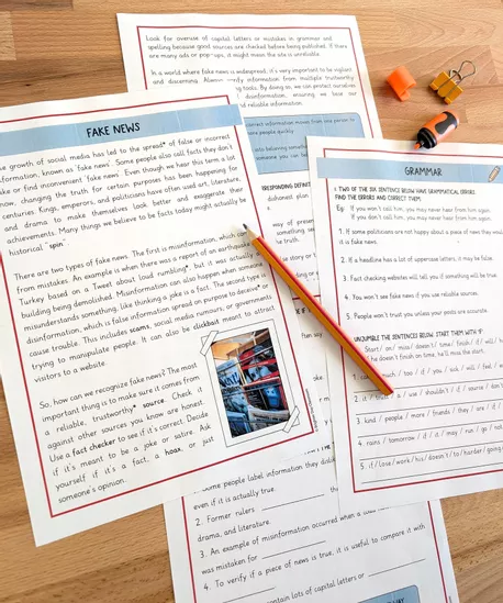 Bild in der Beschreibung des Unterrichtsmaterials Fake News: reading comprehension and grammar (Englisch) von Brighter Day Classroom #1