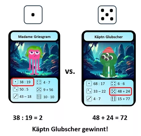 Bild in der Beschreibung des Unterrichtsmaterials Kopfrechnen Zahlenraum 100 - Kartenspiel Monsterchen von So macht Lernen Spaß! #1