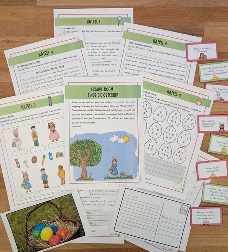Bild in der Beschreibung des Unterrichtsmaterials Finde die Ostereier – Escape Room Ostern (Deutsch 5./6. Klasse) von Brighter Day Classroom #1