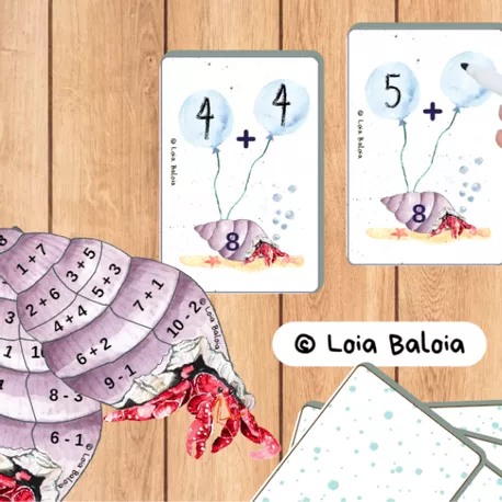 Bild in der Beschreibung des Unterrichtsmaterials Additions-soustractions avec ligne de Numéros.132 cartes. von Loia Baloia #2