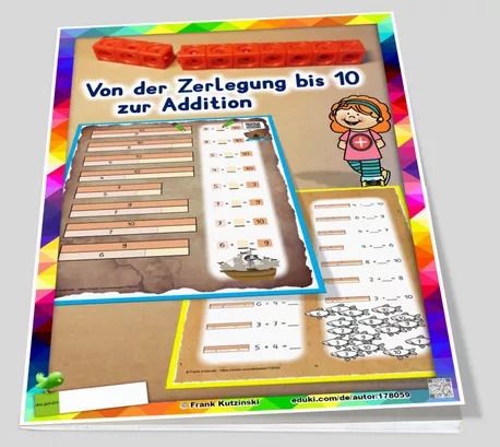Bild in der Beschreibung des Unterrichtsmaterials Von der Zerlegung bis 10 zur Addition von Stolpersteine #11
