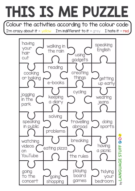 Bild in der Beschreibung des Unterrichtsmaterials This is me puzzle von Language Stuff #1