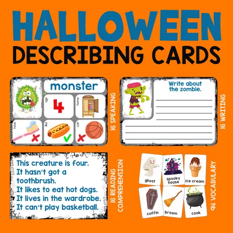 Bild in der Beschreibung des Unterrichtsmaterials Halloween Describing Cards von Language Stuff #1