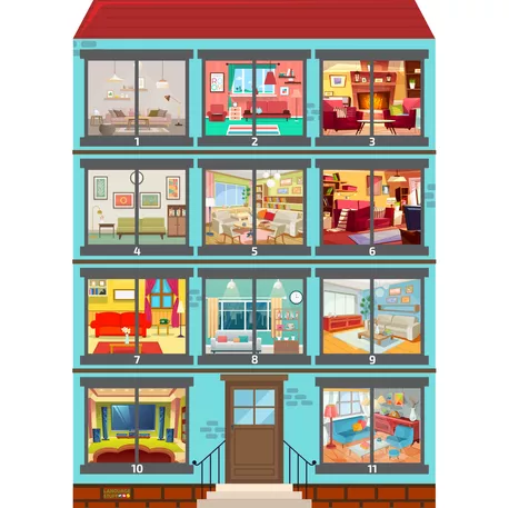 Bild in der Beschreibung des Unterrichtsmaterials Rooms in the house von Language Stuff #2