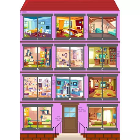 Bild in der Beschreibung des Unterrichtsmaterials Rooms in the house von Language Stuff #3