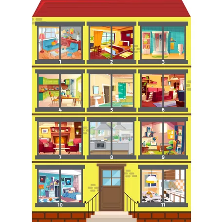 Bild in der Beschreibung des Unterrichtsmaterials Rooms in the house von Language Stuff #6