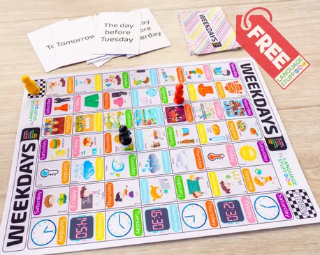 Bild in der Beschreibung des Unterrichtsmaterials Weekdays board game von Language Stuff #1
