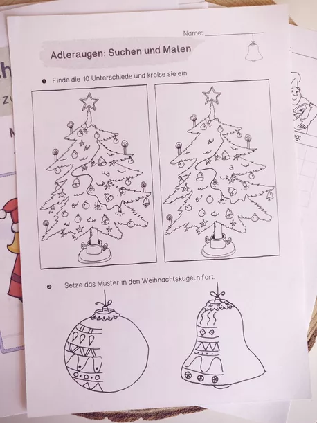 Bild in der Beschreibung des Unterrichtsmaterials Wichtelwerkstatt: Übungsheft zu Weihnachten (Klasse 2) von papillionis #3