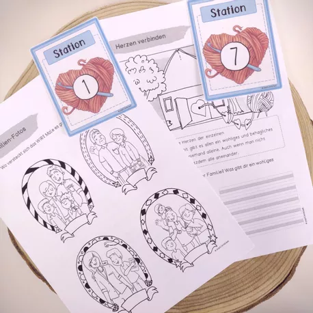 Bild in der Beschreibung des Unterrichtsmaterials "Das kleine WIR zu Hause" - Lerntheke "Familie" (Klasse 2) von papillionis #2