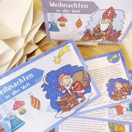 Bild in der Beschreibung des Unterrichtsmaterials Weihnachten in aller Welt | Lesekartei von Papillionis #1