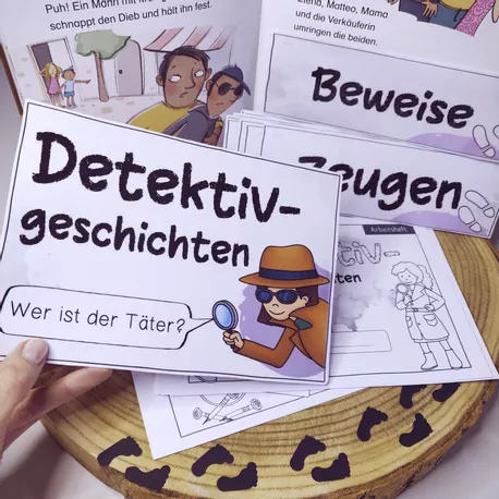 Bild in der Beschreibung des Unterrichtsmaterials Detektivgeschichten schreiben | Tafelmaterial und Arbeitsheft von Papillionis #1