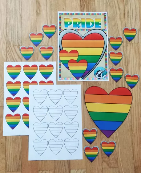Bild in der Beschreibung des Unterrichtsmaterials Pride - Regenbogen : Unterschiedliche Herzvorlagen von Buntspecht #1