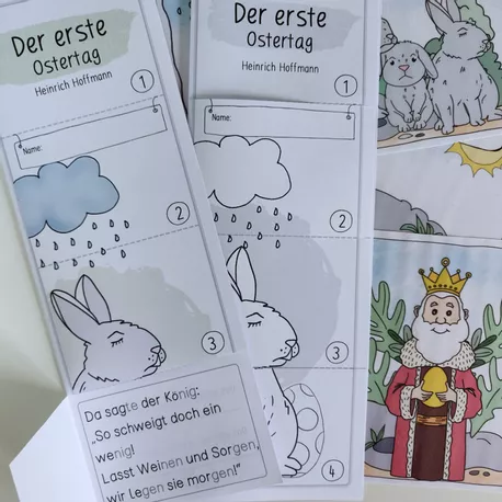 Bild in der Beschreibung des Unterrichtsmaterials Ostergedicht: Der erste Ostertag | Klappbuch und Bildkarten von Papillionis #1