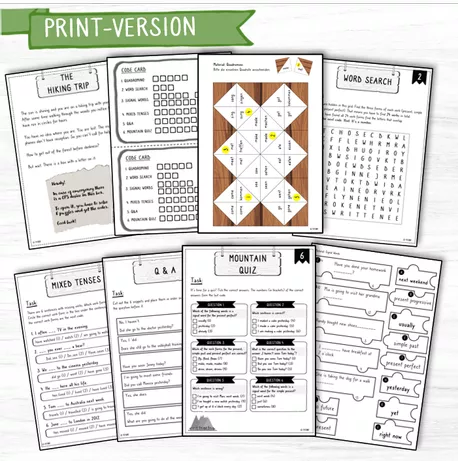 Bild in der Beschreibung des Unterrichtsmaterials Escape Room Game "Tenses" Digital & Print von elesana #3