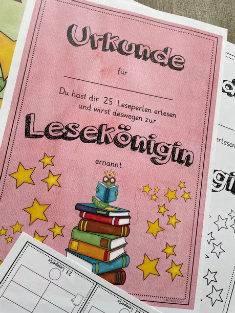 Bild in der Beschreibung des Unterrichtsmaterials Leseraupe - Lesekönig und Lesekönigin - Material zur Förderung der Lesemotivation von alleslachbar #6