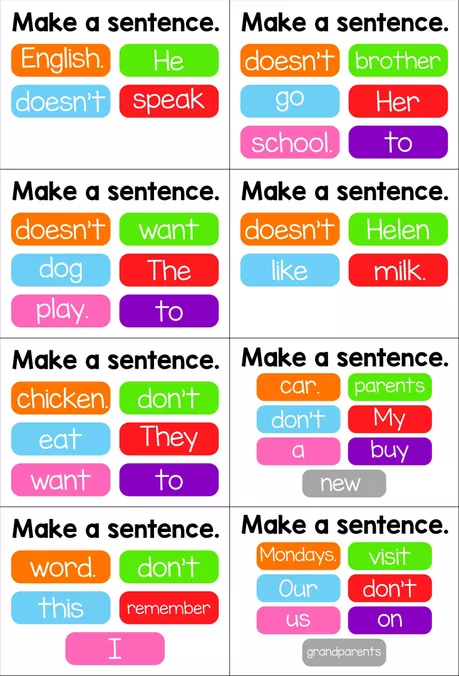 Bild in der Beschreibung des Unterrichtsmaterials Scrambled sentences von Language Stuff #1