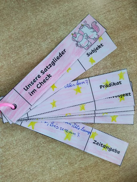 Bild in der Beschreibung des Unterrichtsmaterials Merkfächer zu den Satzgliedern von 1rikchen #1