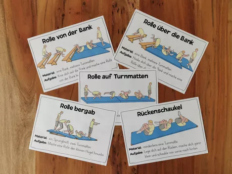 Bild in der Beschreibung des Unterrichtsmaterials Rolle vorwärts - Stationskarten von Schüttelstunde #1
