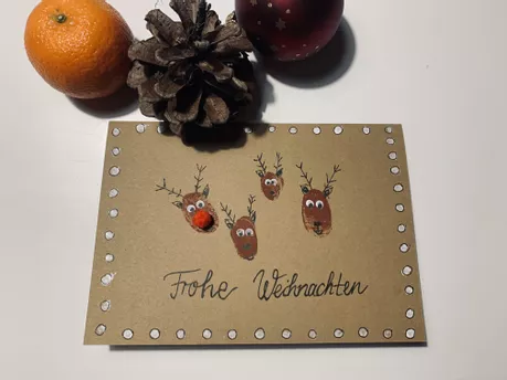 Bild in der Beschreibung des Unterrichtsmaterials Weihnachtskarten Rudolph und seine Crew (Bastelanleitung) von Treudlmeudl #1