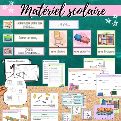 Bild in der Beschreibung des Unterrichtsmaterials Materialpaket: Matériel scolaire (Schulsachen) von Mme_Sie #1