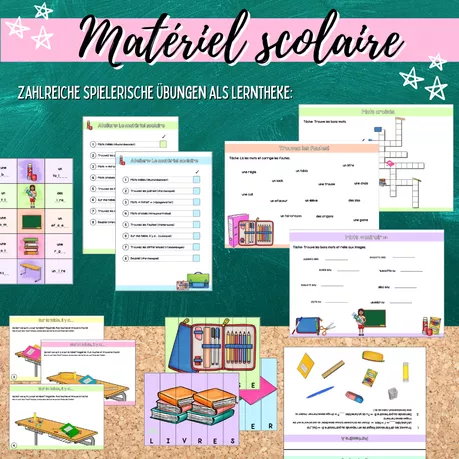 Bild in der Beschreibung des Unterrichtsmaterials Materialpaket: Matériel scolaire (Schulsachen) von Mme_Sie #2