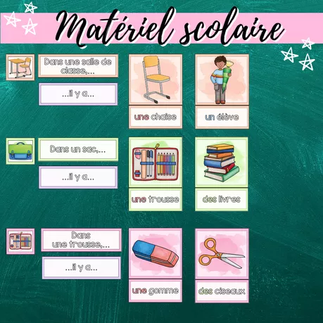 Bild in der Beschreibung des Unterrichtsmaterials Materialpaket: Matériel scolaire (Schulsachen) von Mme_Sie #4