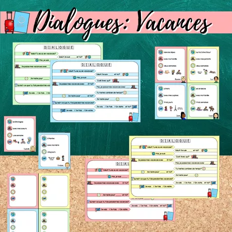 Bild in der Beschreibung des Unterrichtsmaterials Sprechanlass/ Dialoge: Tu es où en vacances? (Vacances d