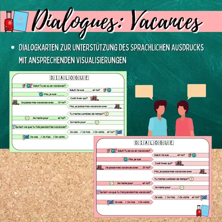 Bild in der Beschreibung des Unterrichtsmaterials Sprechanlass/ Dialoge: Tu es où en vacances? (Vacances d