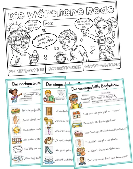 Bild in der Beschreibung des Unterrichtsmaterials Wörtliche Rede - Komplettpaket mit Lernwerkstatt, Flipbook und Mini-Heft von Odd Bird & Company #3