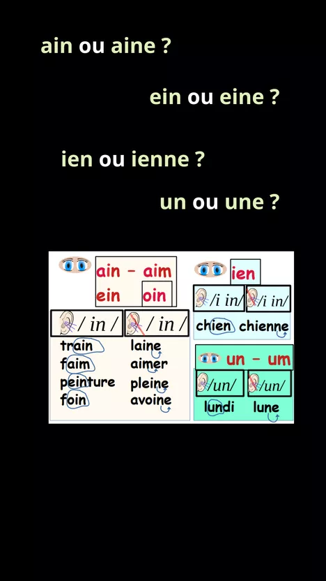 Bild in der Beschreibung des Unterrichtsmaterials Série complète an ane / on one / in ine / un une / en ene / ain aine... von Le cartable de Patricia #2