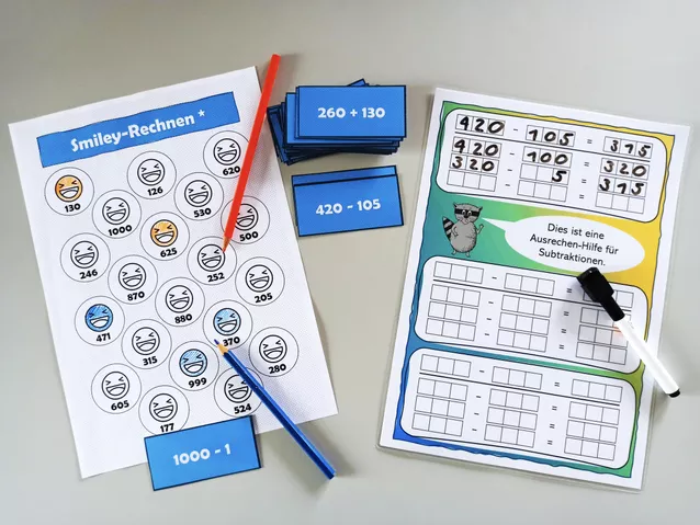 Bild in der Beschreibung des Unterrichtsmaterials Mathematik 3. Klasse: riesiges Spiele- und Materialpaket von Lernspiele & Förderspiele #1