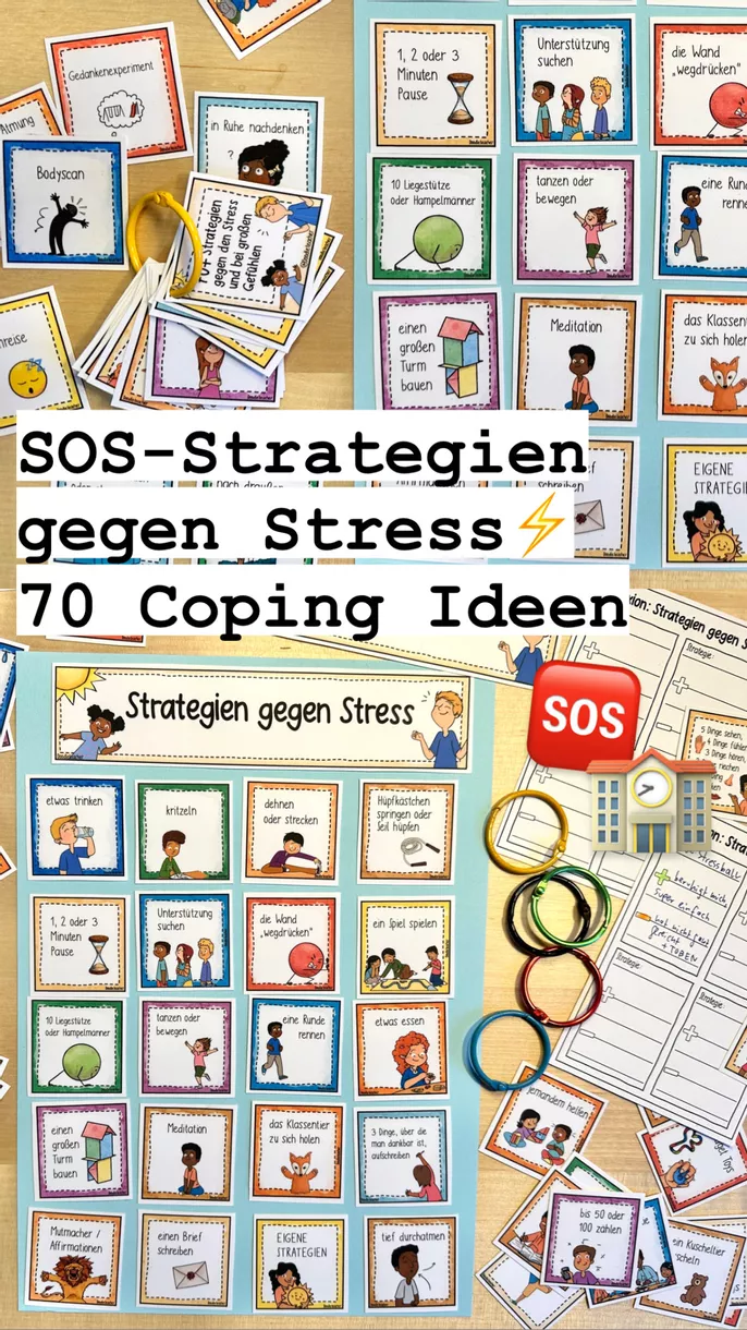 Bild in der Beschreibung des Unterrichtsmaterials 70+ Strategien gegen Stress / SOS-Tipps bei negativen Gefühlen - Coping von Doodleteacher #2