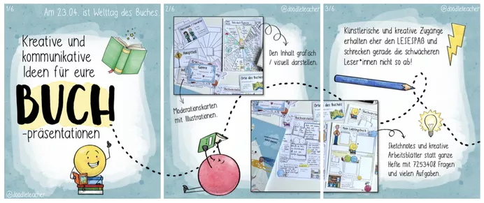Bild in der Beschreibung des Unterrichtsmaterials Buchvorstellung / 📖 Mein Lieblingsbuch / Buch - kreatives Materialpaket von Doodleteacher #1