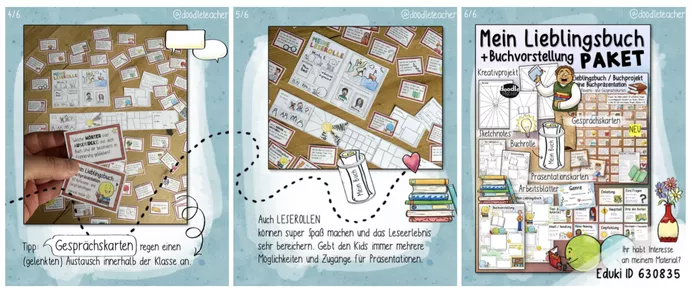 Bild in der Beschreibung des Unterrichtsmaterials Buchvorstellung / 📖 Mein Lieblingsbuch / Buch - kreatives Materialpaket von Doodleteacher #2