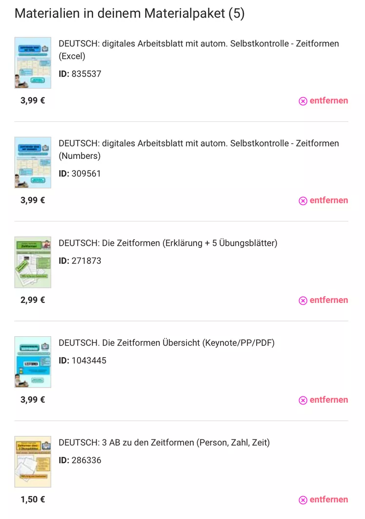 Bild in der Beschreibung des Unterrichtsmaterials Deutsch-Bundle: Materialpaket zu den 6 Zeitformen von Digital & Kreativ #1