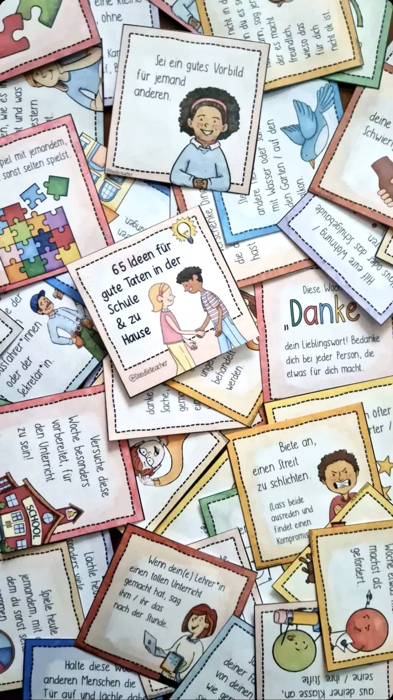 Bild in der Beschreibung des Unterrichtsmaterials 65 Gute Taten - Ideensammlung für die Schule und zu Hause von Doodleteacher #2