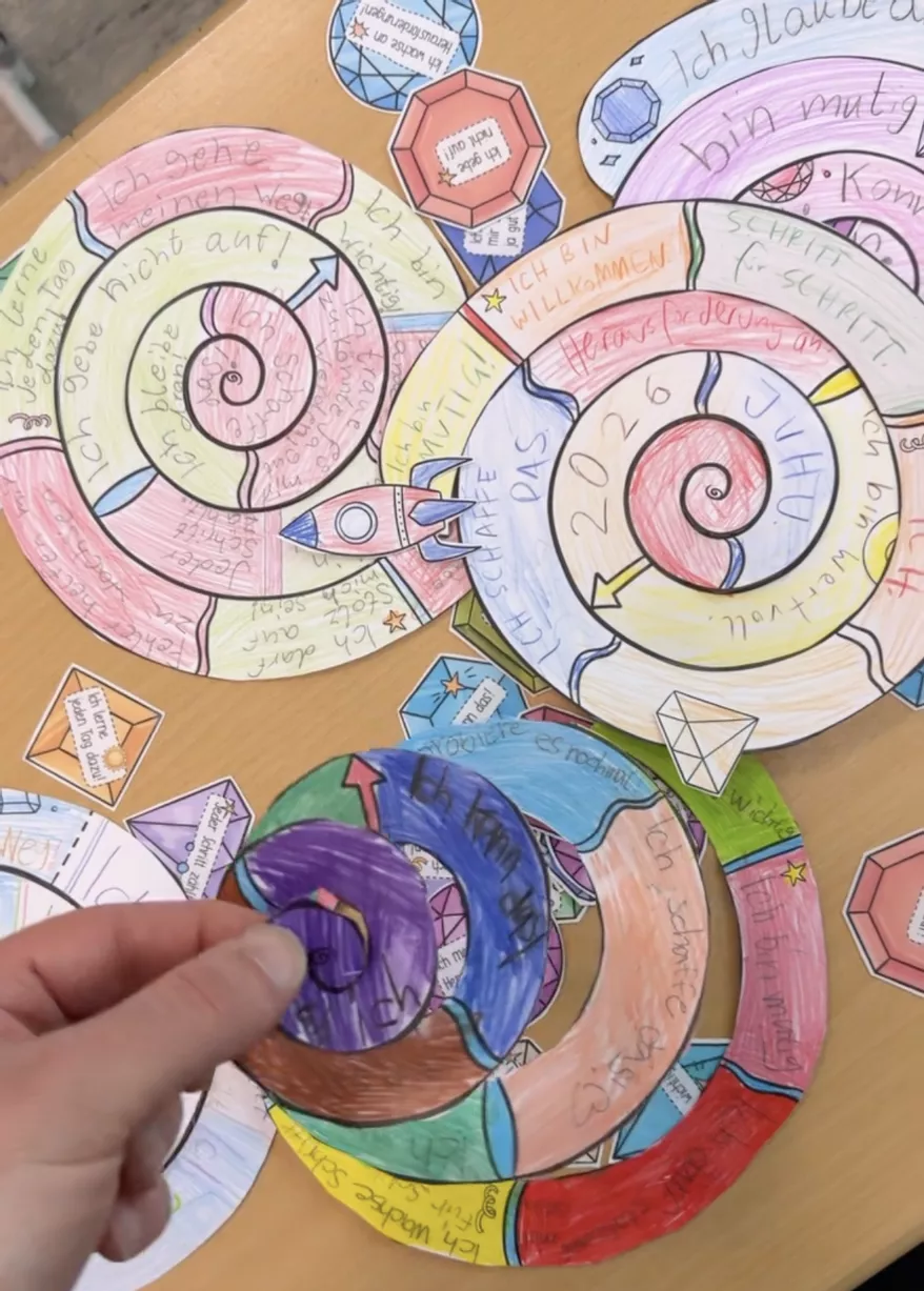 Bild in der Beschreibung des Unterrichtsmaterials Mutmacher Spirale / Luftschlange zum Mutmachen Selbststärkung Mut von Doodleteacher #1