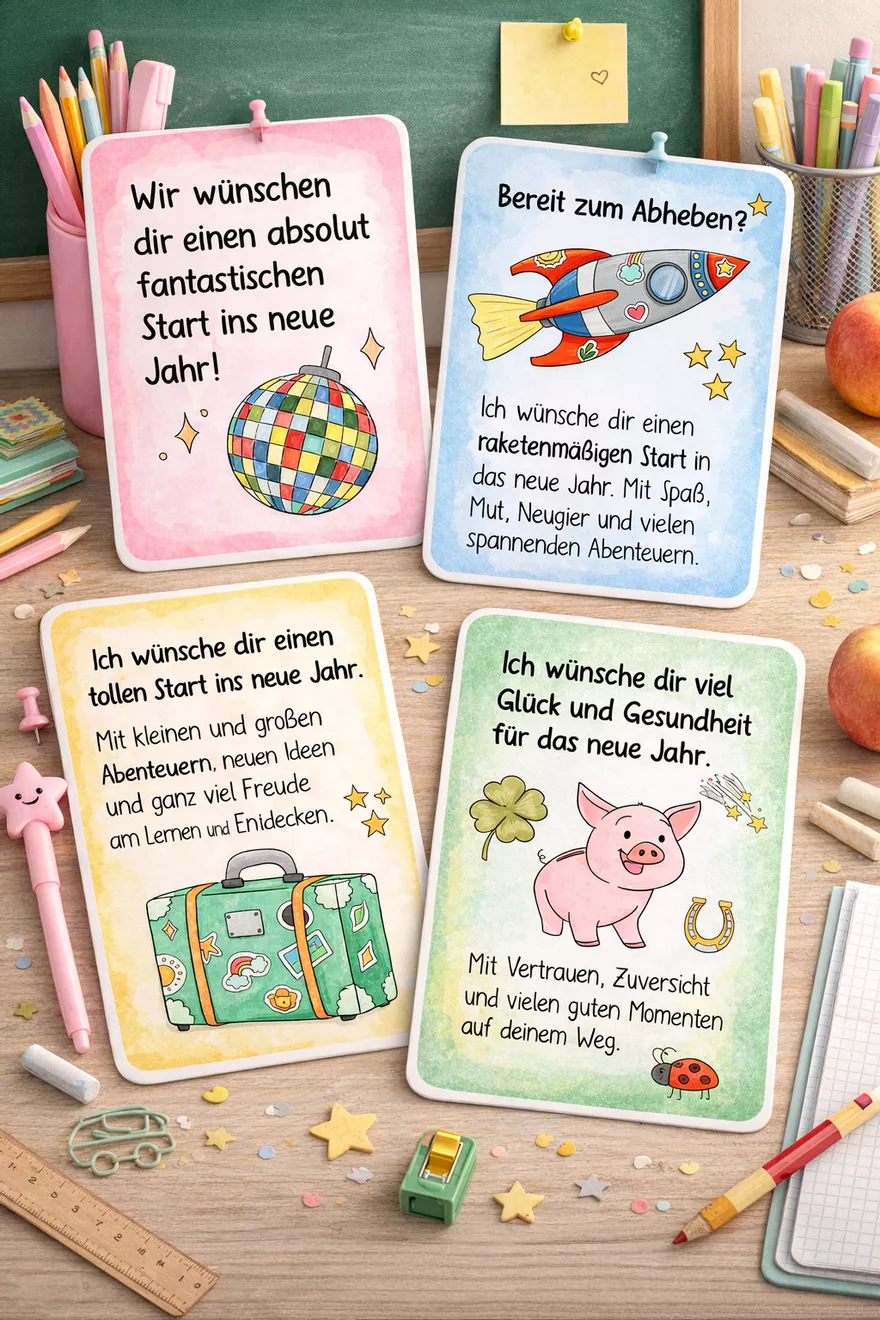 Bild in der Beschreibung des Unterrichtsmaterials Neujahrsgrüße - Gruß- und Geschenkkarten zu Neujahr von Doodleteacher #4