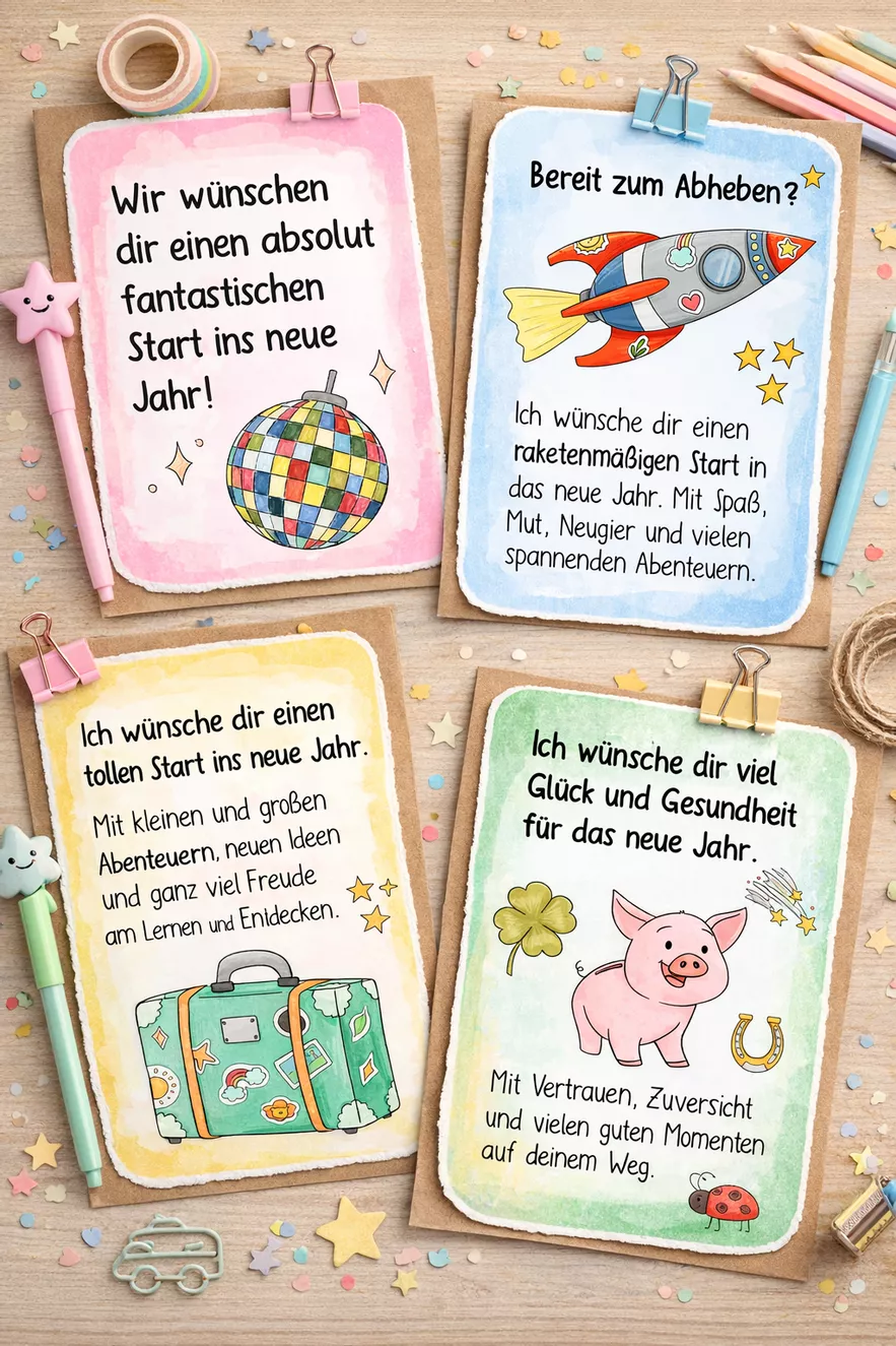 Bild in der Beschreibung des Unterrichtsmaterials Neujahrsgrüße - Gruß- und Geschenkkarten zu Neujahr von Doodleteacher #2