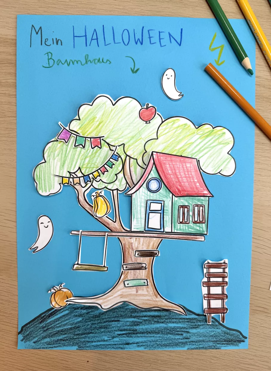 Bild in der Beschreibung des Unterrichtsmaterials Baumhaus Bastelvorlagen / Halloween & Herbst 🍁🏚️ von Doodleteacher #1