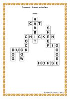 Crossword Englisch Animals on the Farm - Kreuzworträtsel Tiere auf dem