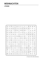 Wortsuche im Buchstabengitter Weihnachten Kl. 3./4./5./6