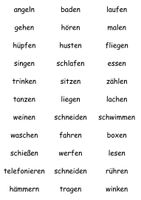 Wortkarten Nomen Verben Adjektive Erklaren Pantomime Unterrichtsmaterial Im Fach Deutsch